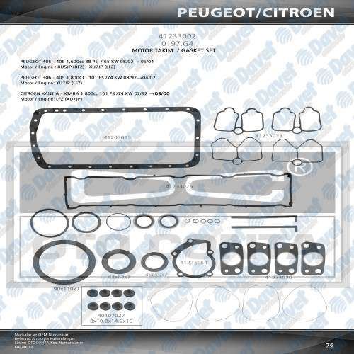 OTOCONTA 41233002 Motor Takim Conta ( Alt/Ust Full ) Keceli-Subap Lastikli Xsara-P306-P406-Xantia-Zx-P405-P806-Zx-Eva  ####